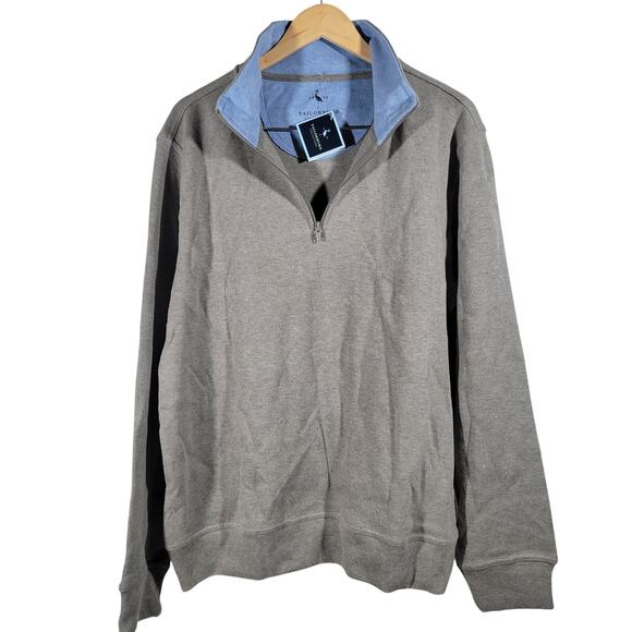 Tailorbyrd Collection Brushed French Rib Quarter Zip Pullover Sweater L NWT - Picture 2 of 11